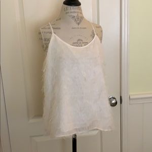 J Crew White eyelash cami w/ racer back - size 14